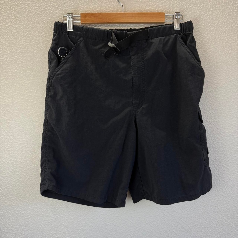 Y2K Unbranded Cargo Shorts Mens Small Black Excellent Nylon Gorpcore Hiking